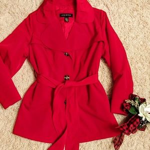Lane Bryant Red Belted Coat 14/16